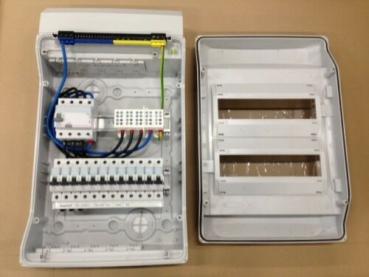 F-Tronic Aufputzverteiler feuchtraum 2-reihig Neptun24 PS (7270002) IP65 ANSCHLUSSFERTIG verdrahtet mit Klemmblock (#1)